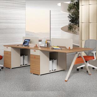 现代办公桌职员桌四人工位面对面对坐办公室简约桌椅组合办公家具