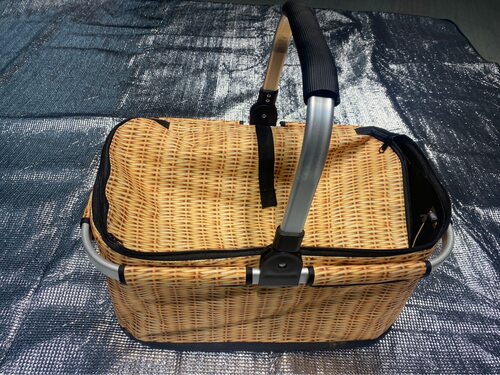 仿藤印花购物篮冰块冷藏冰袋户外便携保鲜甜品野餐折叠便携