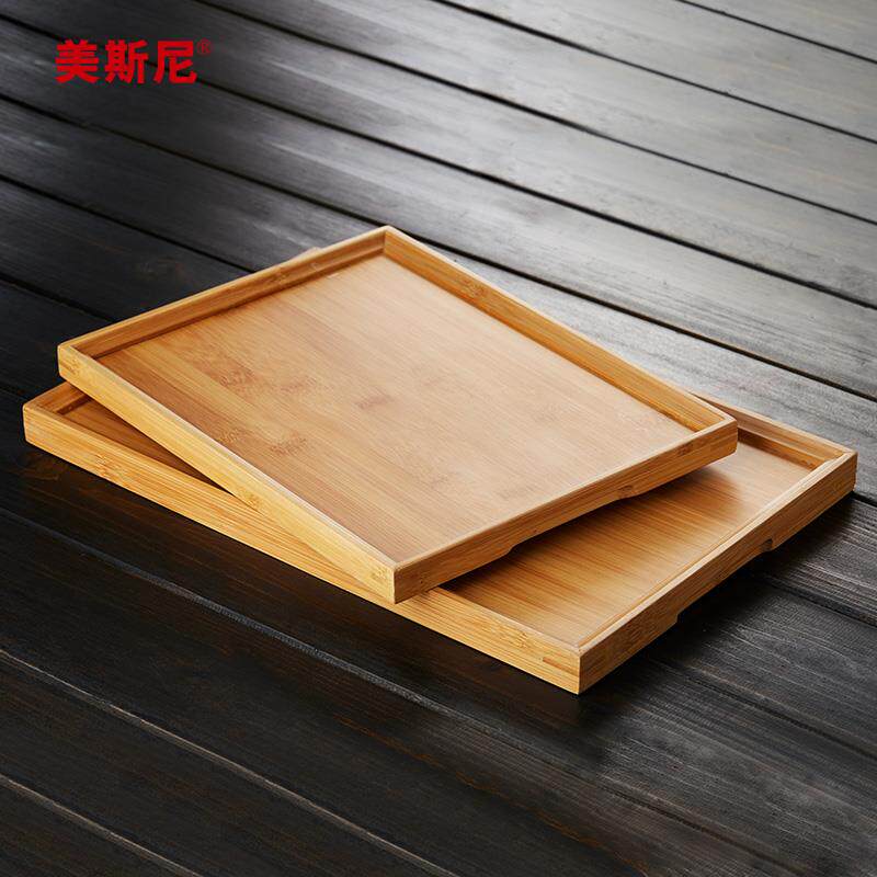 xyt竹子实木茶盘家用简约小型托盘长方形茶托大号竹制茶台