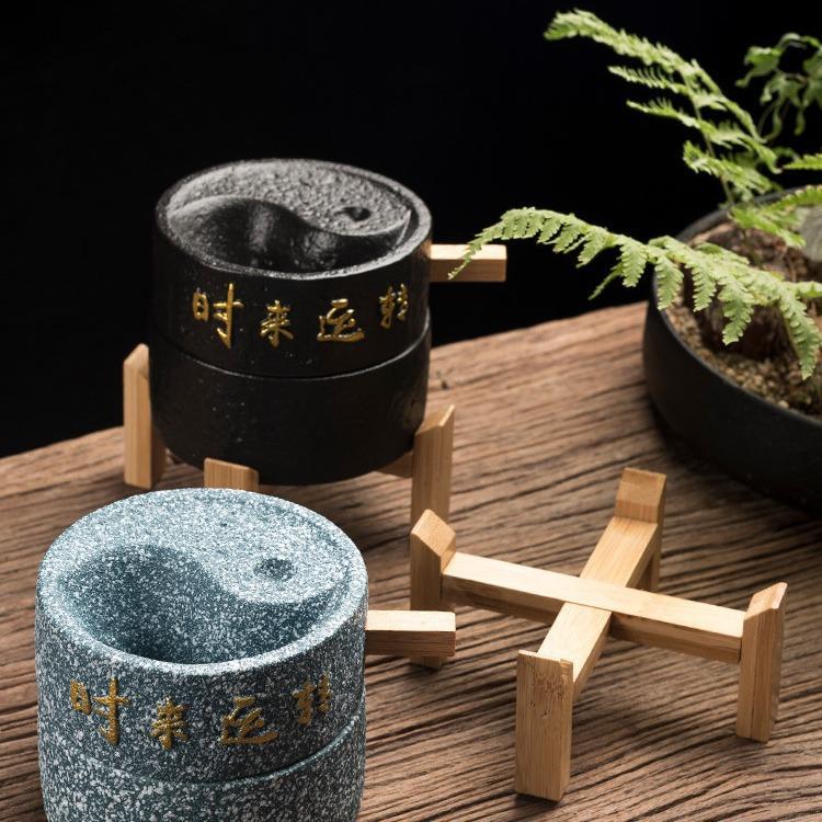 陶迷创意石磨烟灰缸陶瓷家用大容量防飞灰个性车载磨砂烟缸王小