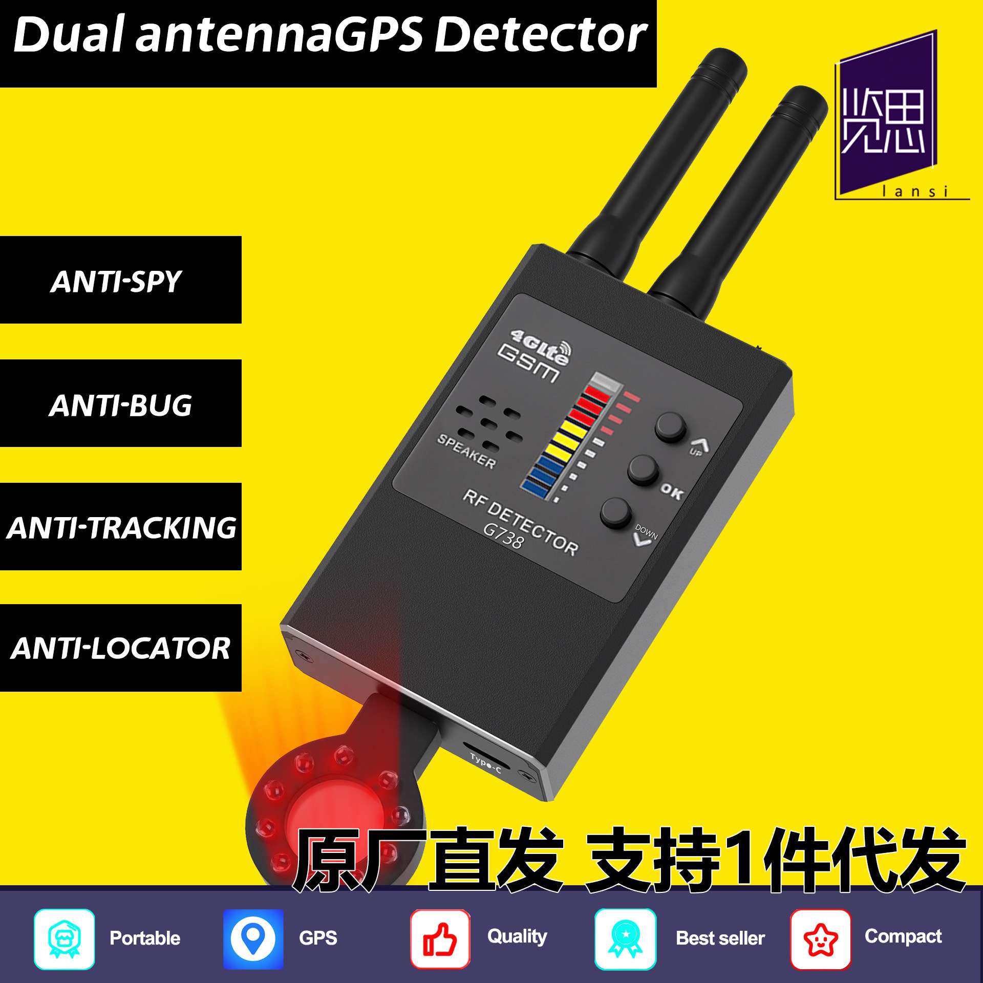 Hidden Camera Detector Anti-Spy Wireless Signal Detector Len
