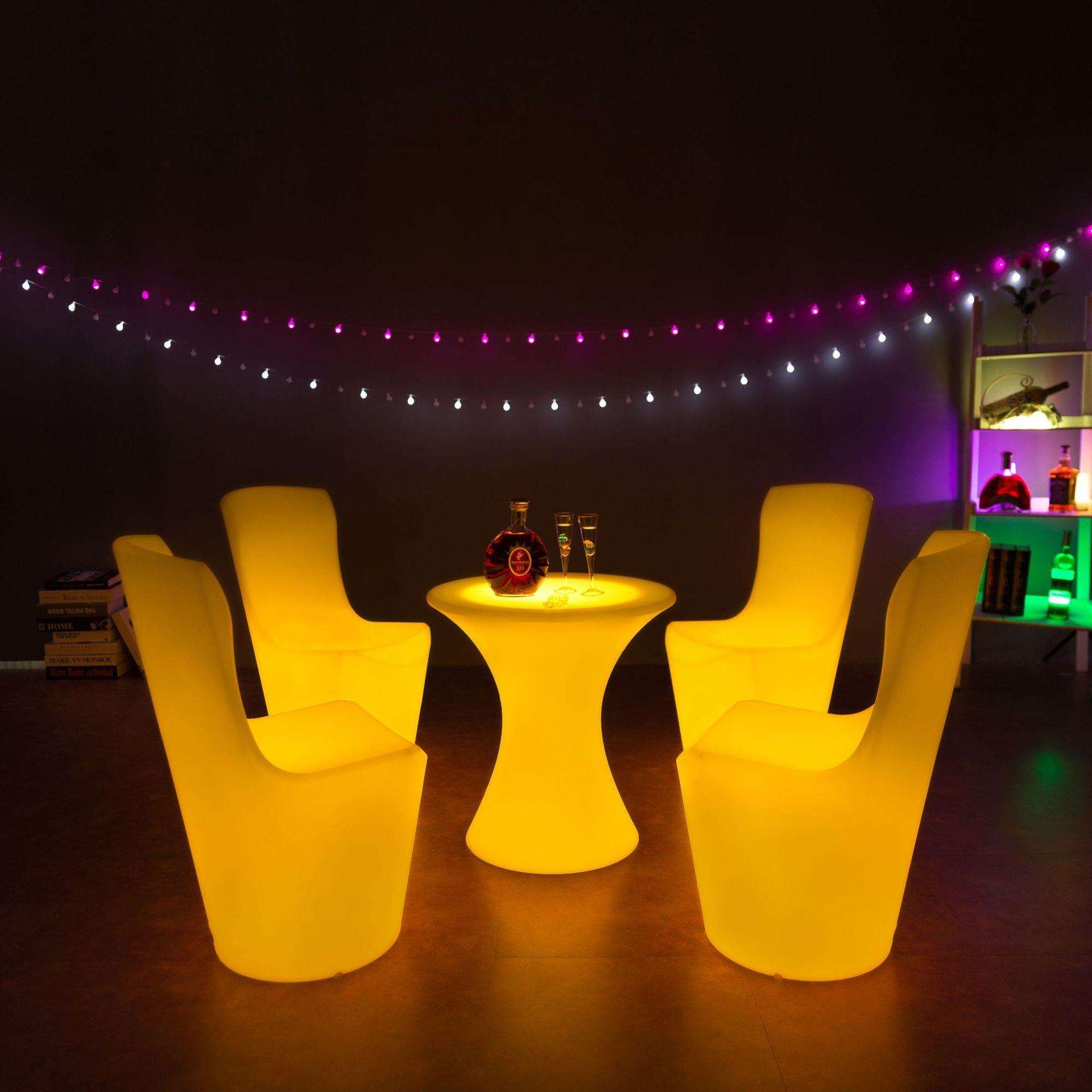 星朗LED小圆桌茶几简约圆形茶几桌简易KTV发光家具户外防水小茶几