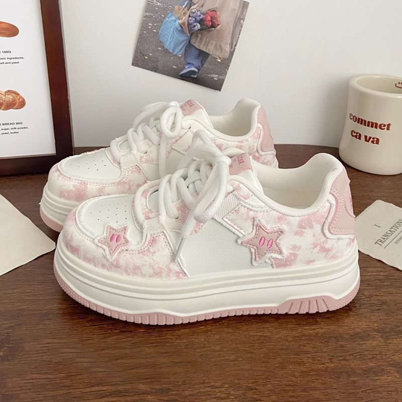 多巴胺女童鞋子秋季爆款儿童运动鞋2026新款粉色星星女孩板鞋厚底,童鞋/婴儿鞋/亲子鞋,板鞋,淘宝优惠券,粉丝福利购,淘宝优惠卷