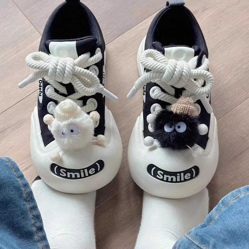 女童大頭丑萌小白鞋中大童潮鞋