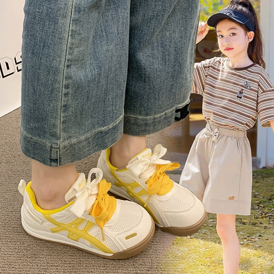 女童厚底德训鞋2025新款爆款夏季薄款网面透气阿甘休闲运动跑步鞋