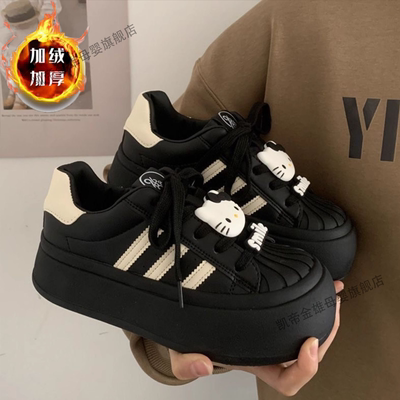 女童2025秋冬新款加绒面包休闲鞋