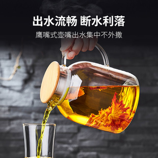 高硼硅玻璃凉水壶家用可电陶炉加热冷水壶现货大容量果汁冷饮壶