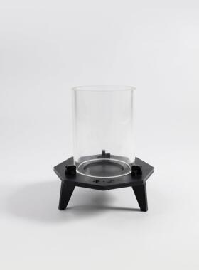 触造x卡扣 可拆卸八边三脚玻璃防风烛台覆古怀旧铁艺摆件装饰品