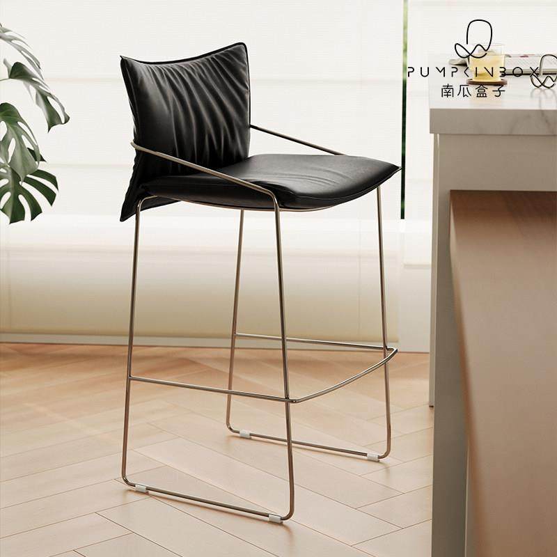 复古吧台椅简约轻奢家用软包靠背高级感吧凳创意设计师网红高脚凳,住宅家具,家用高脚椅,淘宝优惠券,粉丝福利购,淘宝优惠卷