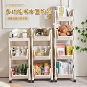 落地桌面收纳架学生书架客厅家用简易书架多功能移动小推车置物架