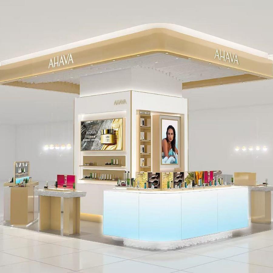 定制商场化妆品店展柜台商品样品展示陈列柜高端烤漆中岛柜定制