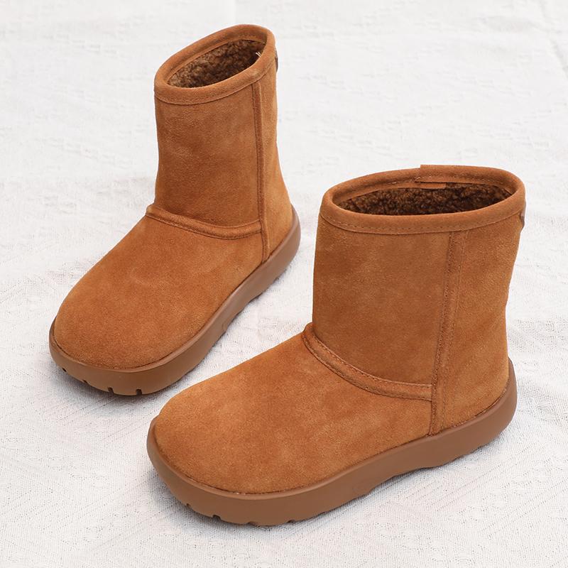 JYSN品牌时尚真皮情侣款雪地靴