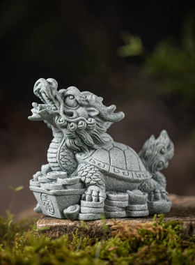 中式龙龟献宝招财茶宠摆件创意日进斗金桌面装饰店铺开业乔迁礼品