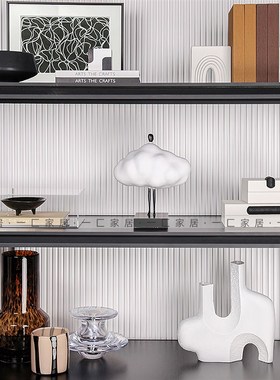 一匚 现代简约黑白云朵人组合摆件 样板间酒店客厅书房饰品