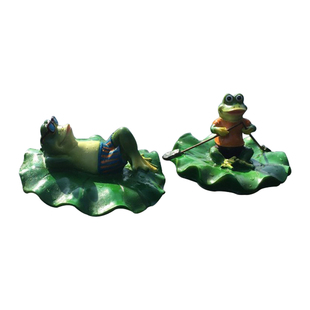 浮水青蛙摆件创意户外花园装 饰造景 饰园艺庭院假山喷泉鱼缸鱼池装