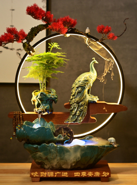 创意招财流水风水轮转运珠客厅桌面喷泉景观开业礼物乔迁新居礼品