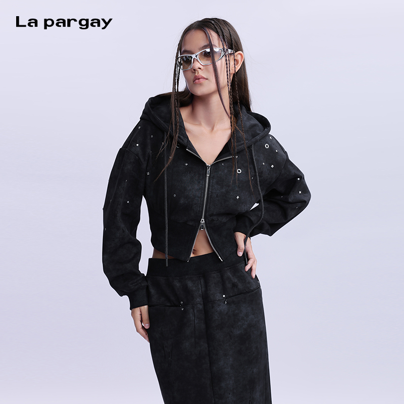 纳帕佳时尚个性短款纯棉连帽外套