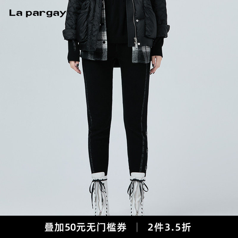 纳帕佳山羊绒休闲裤女个性设计感时尚潮牌羊绒束脚裤女秋冬保暖裤