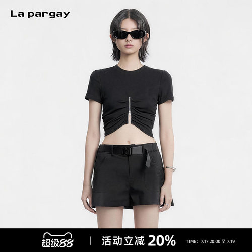 Lapargay显瘦低腰露脐T恤