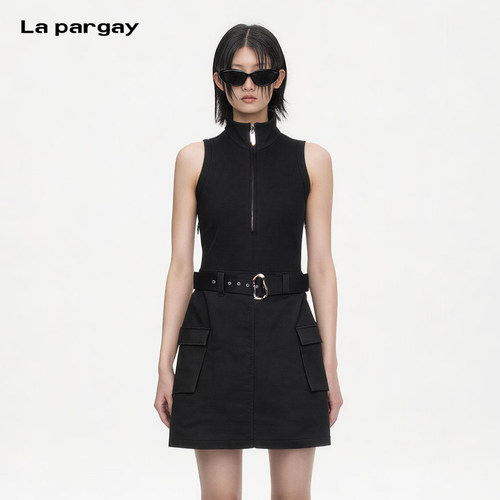 Lapargay酷飒A字收腰连衣裙