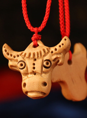 极速十二生肖吊坠桃m木12属相牛项链男女士木质随身饰品守护平安