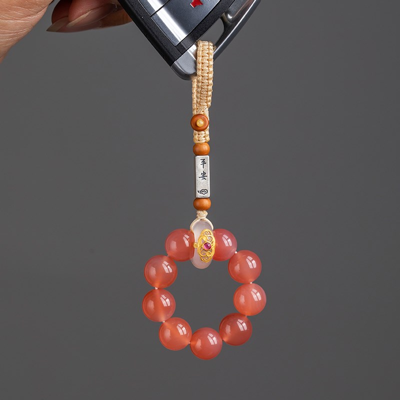 极速创意盐源玛瑙汽车p钥匙挂件钥匙扣手捻指环防丢钥匙链平安挂