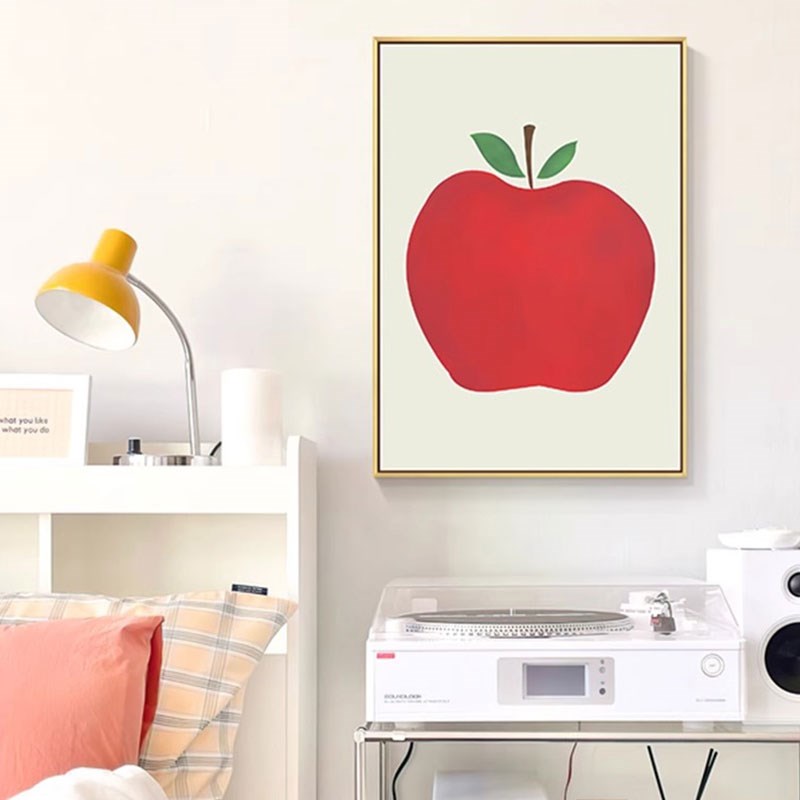 客厅挂画寓意好的餐厅墙面ins风苹果装饰画创意T水果卧室床头摆画图片