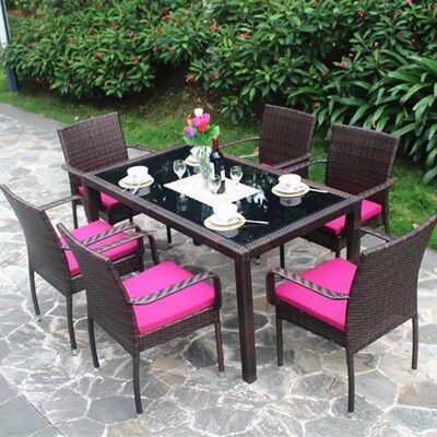 极速Outdoor garden furniture balcony rattan tableV and chair