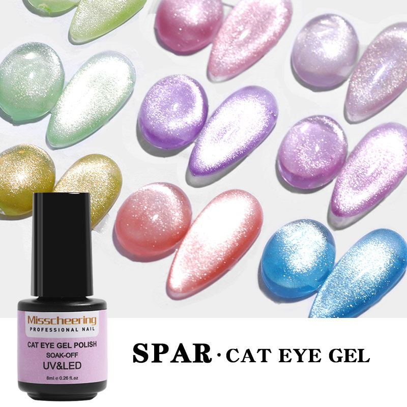 极速8ML Kutek Gel Moata Kucing Warna-warni Kutek Kuku Magnet - 实物图