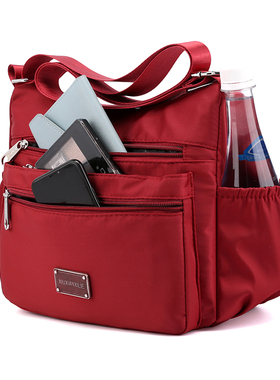 极速帆布b包女2021新款牛津布单肩斜挎包中老年大容量生意包女士