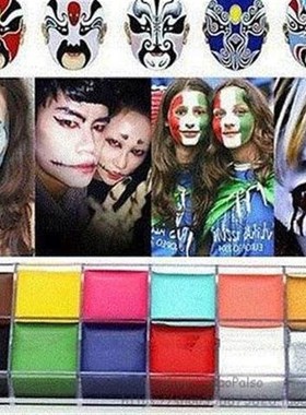 极速12 colors face painting paint makHe up guide rainbow kit