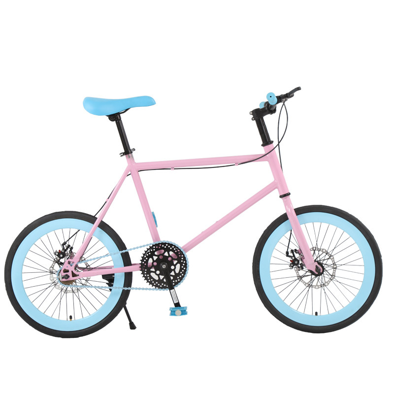 极速死飞自行车20寸双s碟刹男女学生成人彩色手控前后刹车翘头儿