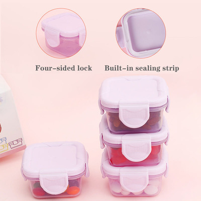 极速4Pcs/1Pcs 60kML/150ML PP Kitchen Sealing Box Snack Conta