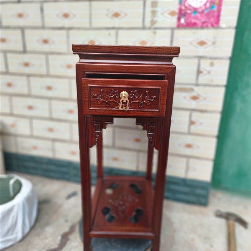 极速中式边几角几实木小茶几客厅沙发简约多层电S话几带抽屉床头