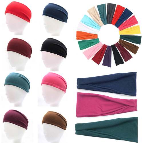 极速fashion Unisex Solid Color BHeadband Hair Elastic Bands