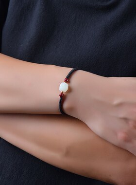 极速2025蛇年和田玉本命佛x手链护身符属蛇本命年红绳手绳礼物男