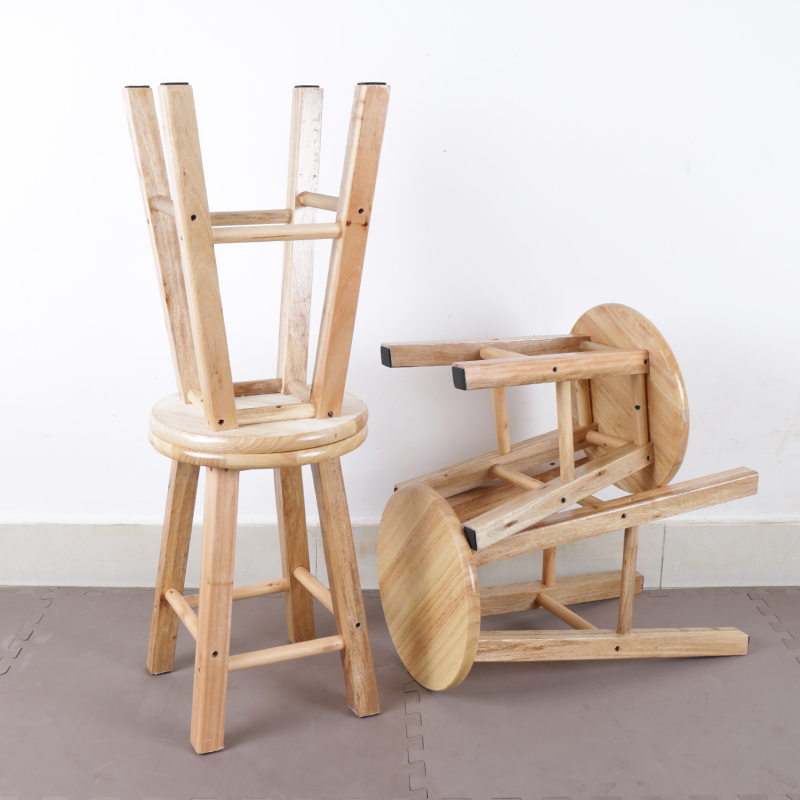 极速35 40 45 50cm高实木小圆F凳子小木凳子橡木板凳矮凳子高凳梯