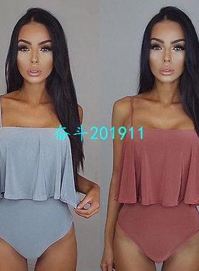 极速Women fOne Piece Monokini Suit Ruffles Swimwear Bathing