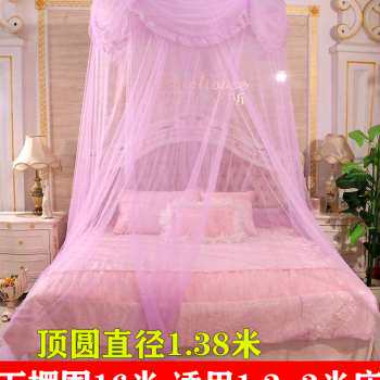 极速厂促加宽大号吊挂式圆顶蚊帐3米大床带婴儿小床拼床15 Y2m22