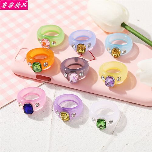 极速Hot sale inlaid diamond resin inFdex finger Knuckle ring