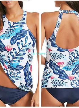 极速Plus Size Women pSwimwear Two Pieces Swimsuit Tankini Re
