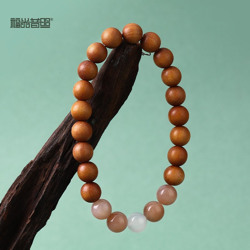 极速老山檀檀木手串女款念x珠本命年月光石新中式国风佛珠手链