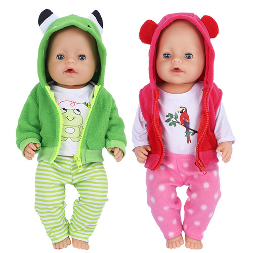 极速Doll Clothes Fit 43 cum Doll Cute Frog Parrot Suit 18 In