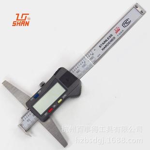 桂林桂量深度游标卡尺带表盘电子数显深度测量尺测深尺150200300
