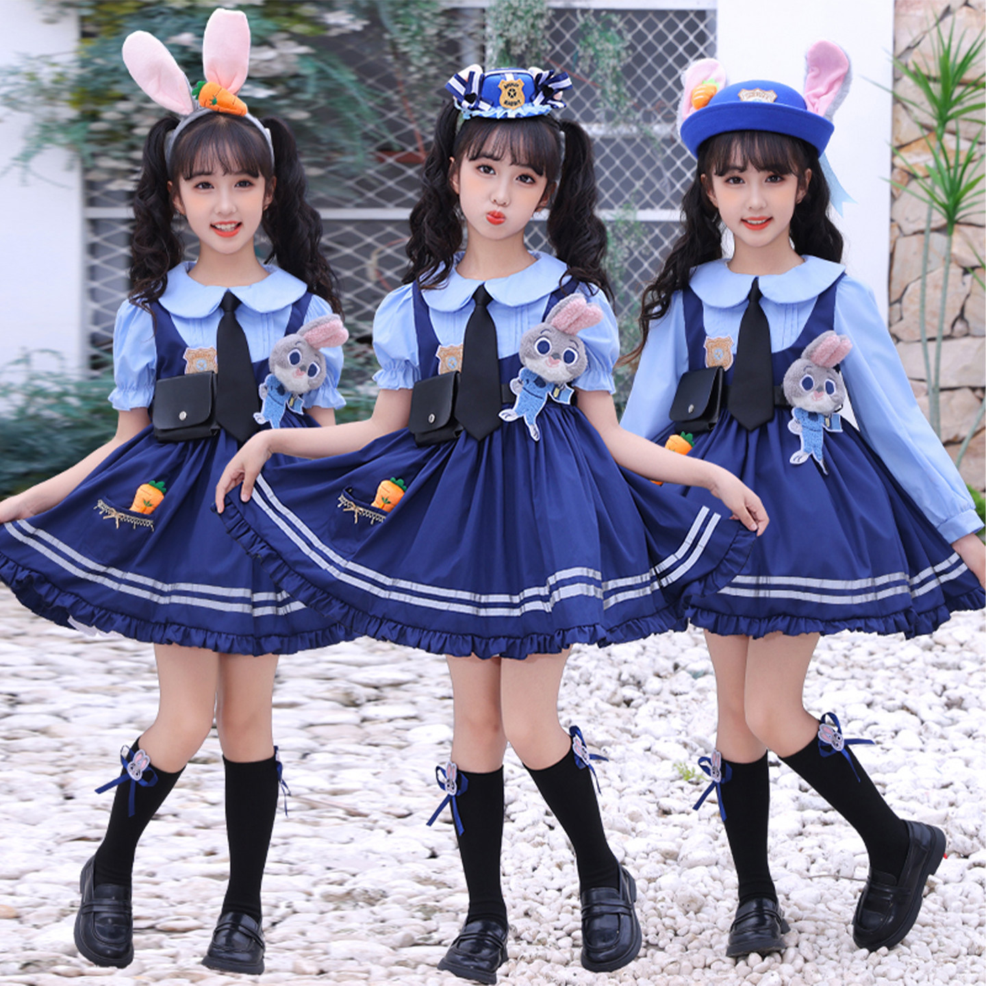 女童兔子警官洛丽塔连衣裙儿童夏儿童演出服