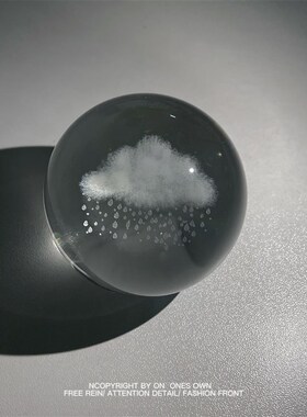 极速有你的城市,下雨也美丽 浪漫治愈M系 水晶球摆件生日纪念