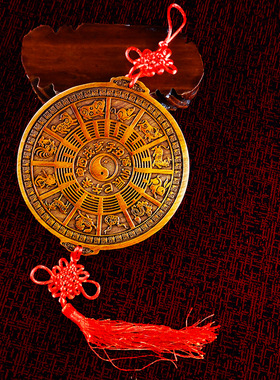 极速十二生肖挂件肥城桃木原木雕刻八卦1K2生肖摆客厅办公室摆件