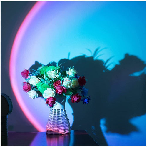 新品USB Sunset Rainbow ProjectioCn Lamp Atmosphere Night Lig