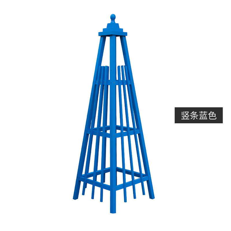 极速新款植物爬藤架实木花园阳台宝塔花架攀爬创意架W子欧月铁线