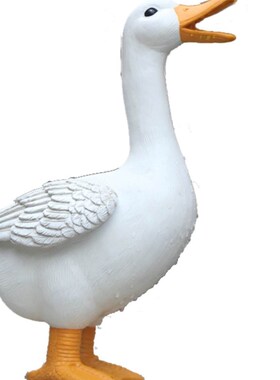 极速户外庭院假山鱼缸水池花园装饰造景仿M真动物布置喷水鸭子摆